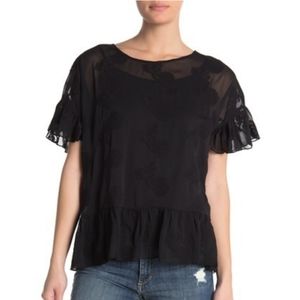 🆕 Vertigo * 50% OFF * Embroidered Sheer Lined Top